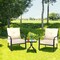 Costway 2 PCS Patio Dining Chairs Set with Padded Cushions Armrest Steel Frame
